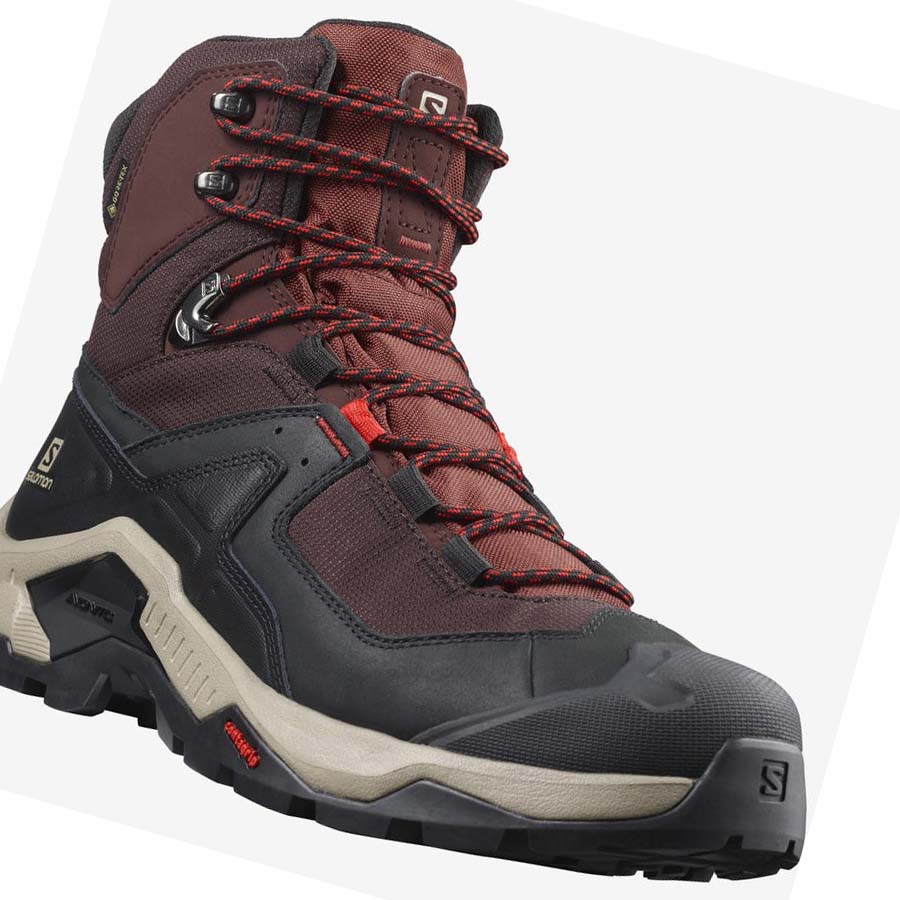 Salomon QUEST ELEMENT GORE-TEX Erkek Yürüyüş Ayakkabısı Gri Kırmızı | TR 3548AHK